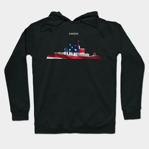 Great US City Kansas Hoodie by gdimido